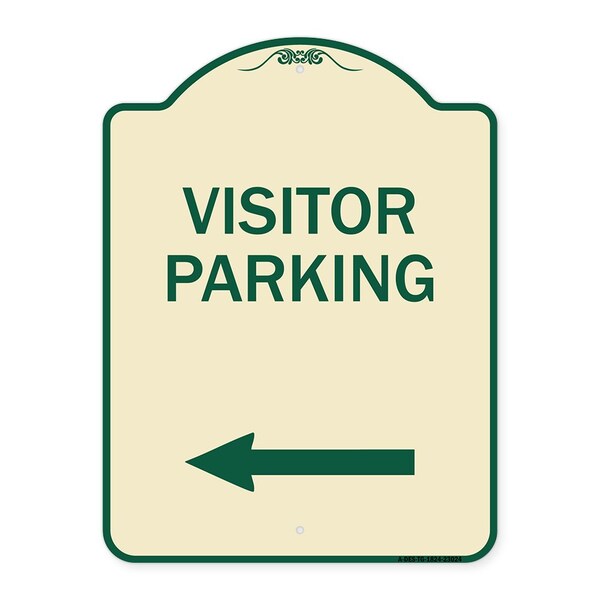 Signmission Reserved Parking Visitor Parking Arrow Pointing Left Heavy-Gauge Alum Sign, 24" x 18", TG-1824-23024 A-DES-TG-1824-23024 - main